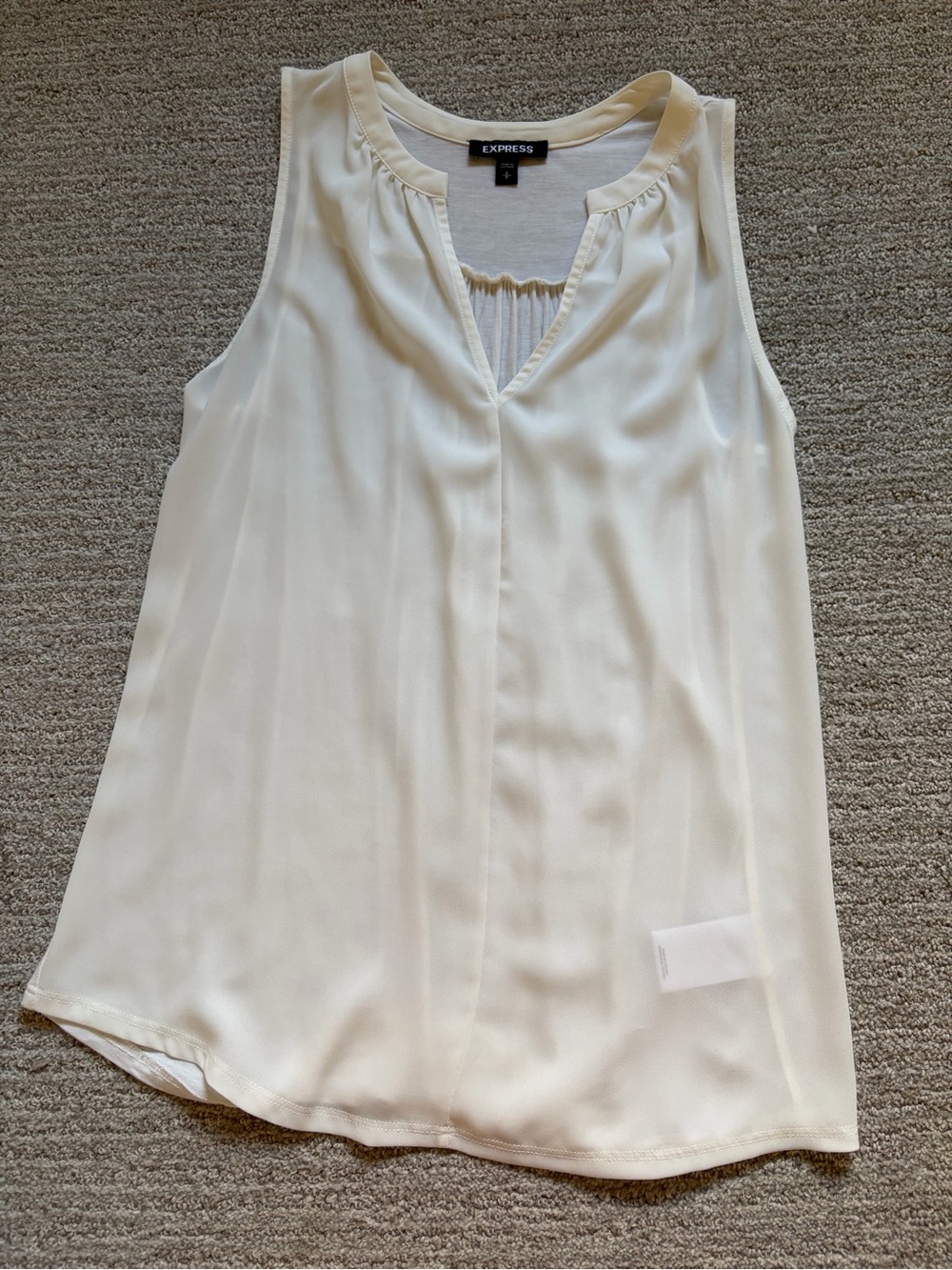 Express Cream Sleeveless Split-Neck Camisole
